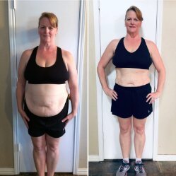 before and after weight loss transformation using Gelatine Sculpt supplement