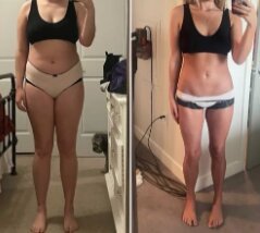 before and after weight loss transformation using Gelatine Sculpt supplement